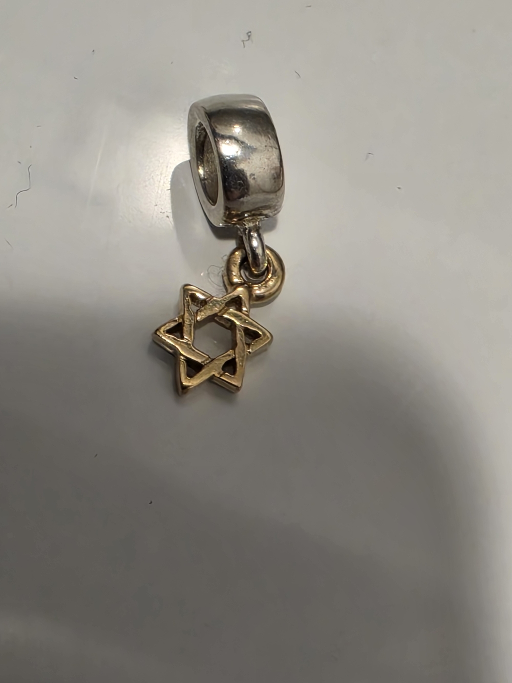 Pandora Two-Tone 14k Star of David Dangle Charm